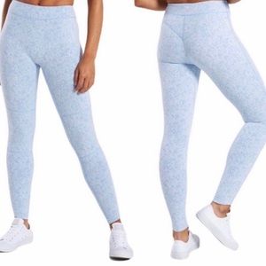 Gymshark Fleur Texture High-Waisted Leggings Light Blue L